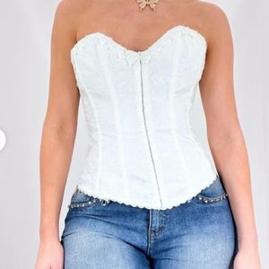 Vintage Fredericks of Hollywood White Corset by Bridal Empire Intimates